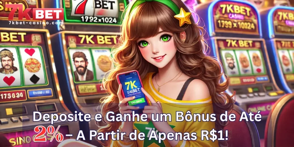 7KBet: Deposite e Ganhe um Bônus de Até 2% - A Partir de Apenas R$1! 1 Deposite e Ganhe um Bônus de Até 2% – A Partir de Apenas R$1